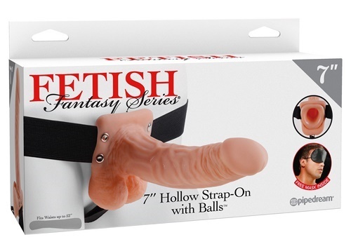 Hollow Strap-on with balls, 7”
