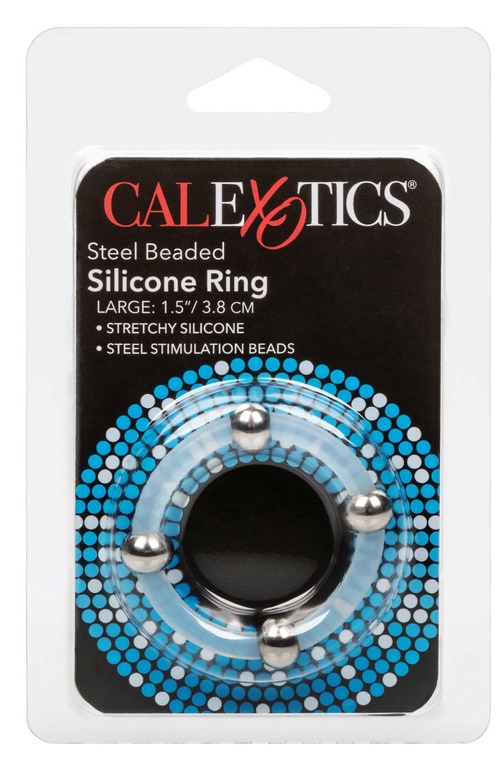 Steel Beaded Silicone Ring Large (L)