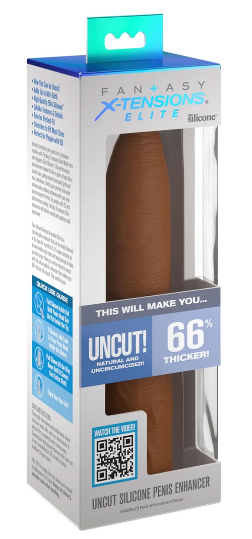 Elite Uncut Penis Enhancer - ympärileikkaamaton penisjatke 7", medium