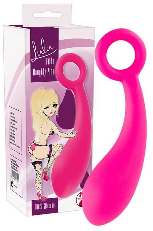 Naughty Pink Silicone Dildo, 18/4