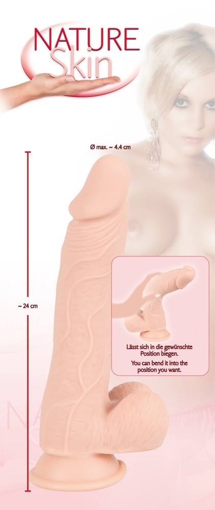 Nature Skin taipuisa dildo medium, 24/4