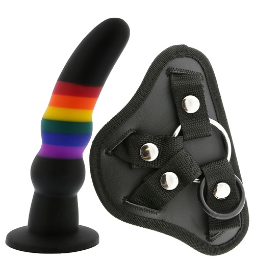 Colorful strap-on dildo, 18/4