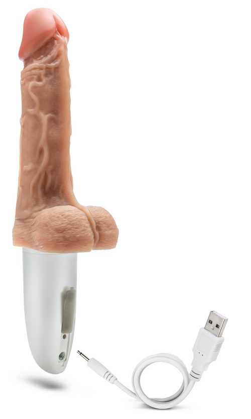 Silicone Dr Hammer 7" thrusting dildo with handle