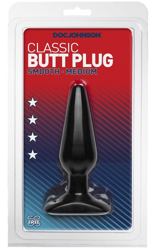 Butt plug medium, musta