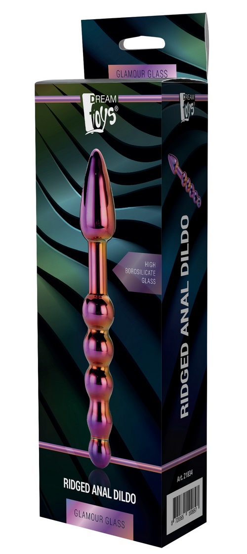 Glamour Glass Ridged Anal Dildo