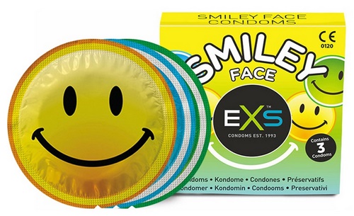 EXS Smiley Face -kondomi, 3 kpl