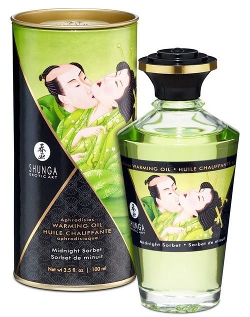 Shunga Warming Oil, midnight sorbet, 100 ml