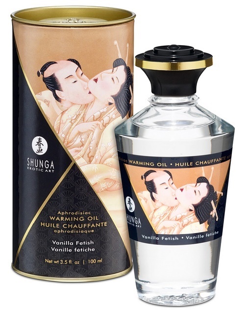 Shunga Warming Oil, vanilla fetish, 100 ml