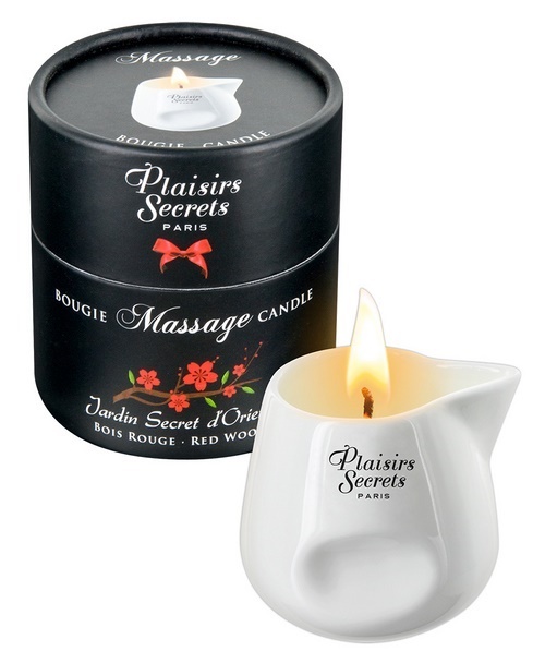 Plaisirs Secrets Massage Candle, Red Wood, 80 ml