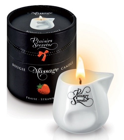 Plaisirs Secrets Massage Candle, Strawberry, 80 ml
