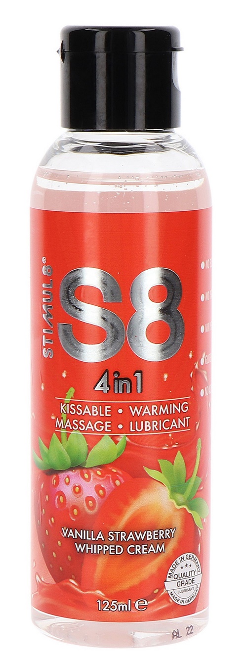 S8 4-in-1 Dessert Lube, 125 ml, mansikka-vanilja