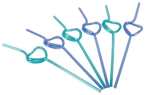 Heart-shaped straws, 6 kpl