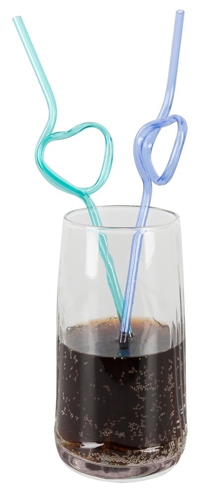 Heart-shaped straws, 6 kpl