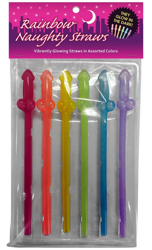 Rainbow Naughty Straws, 6 kpl