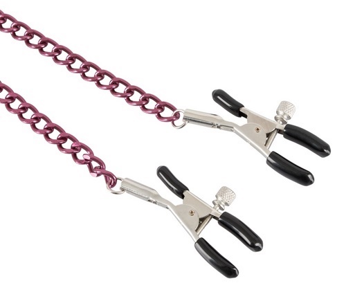 Nipple Clamps with Purple Chain