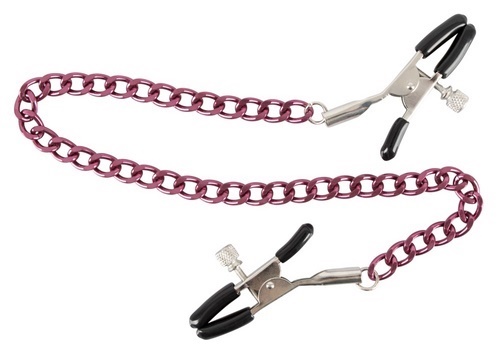 Nipple Clamps with Purple Chain
