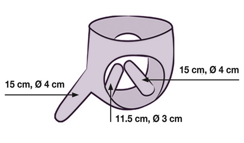 Kolmen lateksidildon nahkaharness