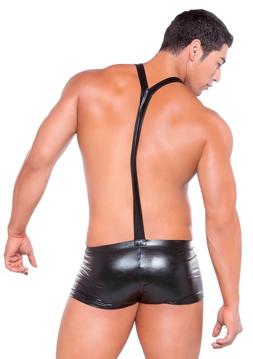 Allure Wetlook Suspender Shorts