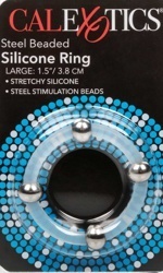 Steel Beaded Silicone Ring Large (L)