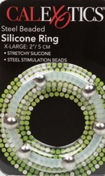 Steel Beaded Silicone Ring Extra large (XL)