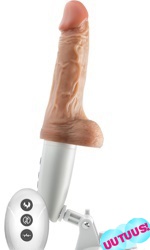 Silicone Dr Hammer 7" thrusting dildo with handle