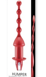 Humper Silicone Butt Beads Vibrator, punainen