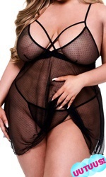 Shirly-babydoll ja stringit, koko XL/2XL